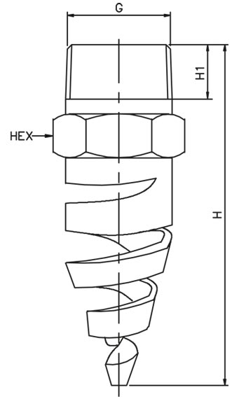 Spiral full cone spray nozzle